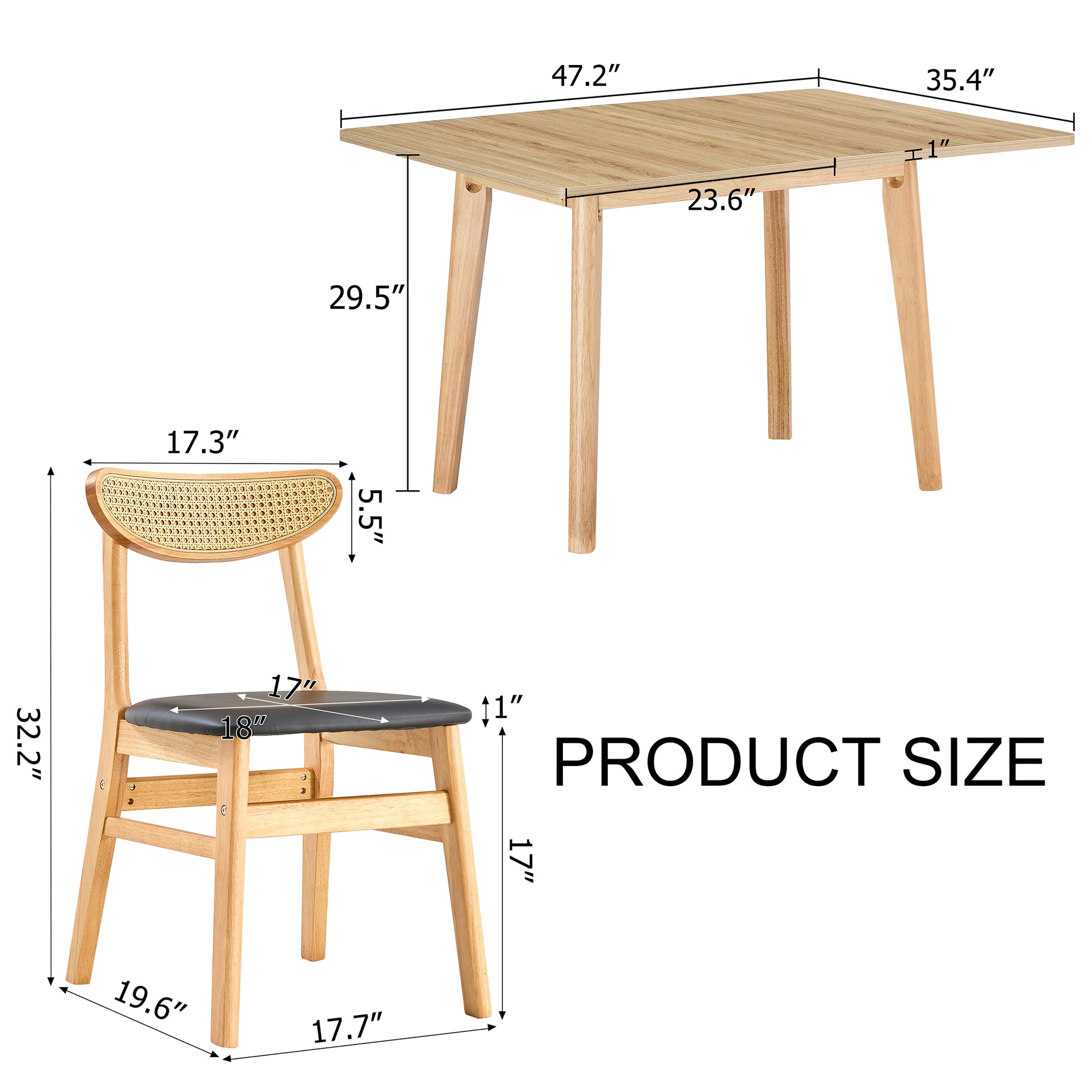 Wood Colored Mdf Desktop With Rubber Wooden Legs, Foldable Computer Desk, Foldable Office Desk, Solid Wood Dining Chair With Small Curved Back And Pu Cushion . Zd 1545 Dx 2361 Wood Seats 6 Wood