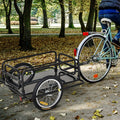 Aosom Bike Cargo Trailer For Hefty Loads, Foldable Compact Storage, Universal Hitch, Bike Wagon Bike Trailer Bicycle Cargo Trailer Bike Attachment With 16