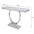 White And Silver Sofa Table - White Silver