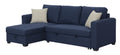 Pensole Blue Reversible Pop Up Sleeper Sectional Blue Foam Solid Wood 3 Seat