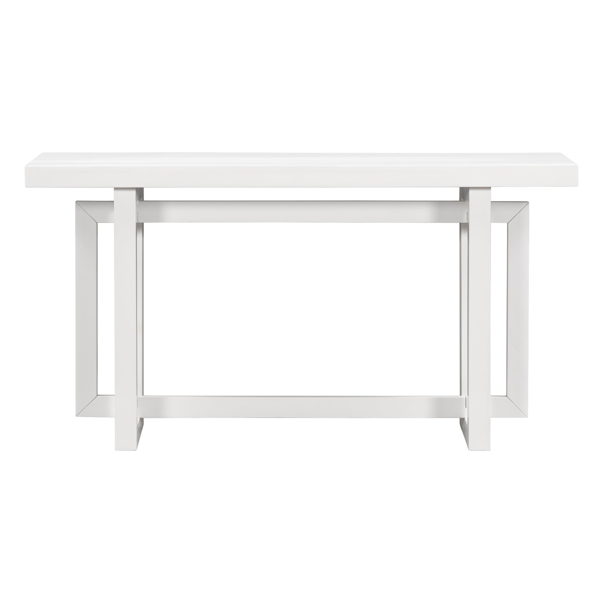 Contemporary Console Table With Wood Top, Extra Long Entryway Table For Entryway, Hallway, Living Room, Foyer, Corridor White Solid Wood Mdf