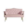 Pink 2 Seater Sofa Pink Wood Tufted Back Velvet 2 Seat
