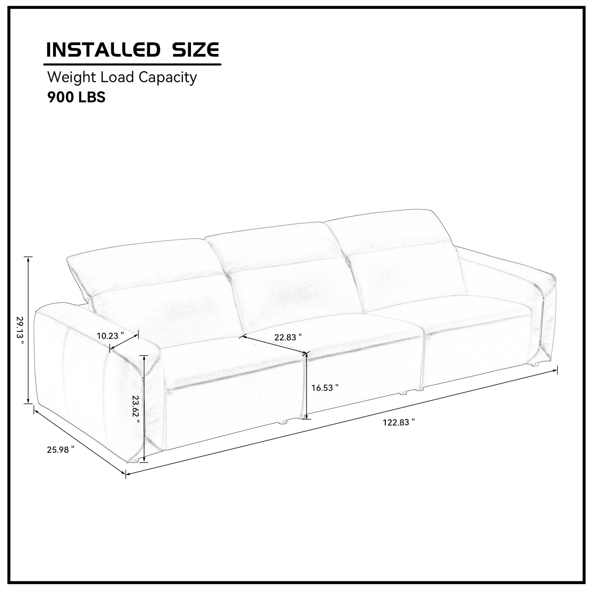 Modern Simple Line Design 3 Seater Leather Sofa For Living Room, Comfy Sofa Couch With Extra Deep Seats,Adjustable Headrests Couch,Blue Grey Blue Grey Leather 3 Seat