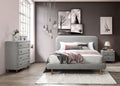 Grey 4 Drawer Upholstered Chest Grey Bedroom Wood Fabric