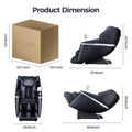 Bosscare 3D Sl Zero Gravity Massage Full Body Chair With App Control Shiatsu Recline Black Black Gray Leather Leather