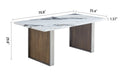 Elegant Marble Mdf Dinning Table For 6 Or 8, Rectangular 70.8