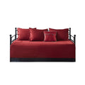 6 Piece Reversible Plaid Daybed Cover Set Red Daybed Red Microfiber