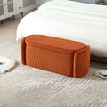 Coolmore Storage Ottoman,Bedroom End Bench,Upholstered Fabric Storage Ottoman With Safety Hinge, Entryway Padded Footstool, Ottoman Bench For Living Room & Bedroom Orange Orange Primary Living Space Foam Corduroy
