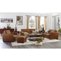 Mary Leather Sofa Brown Memory Foam Genuine Leather 2 Seat