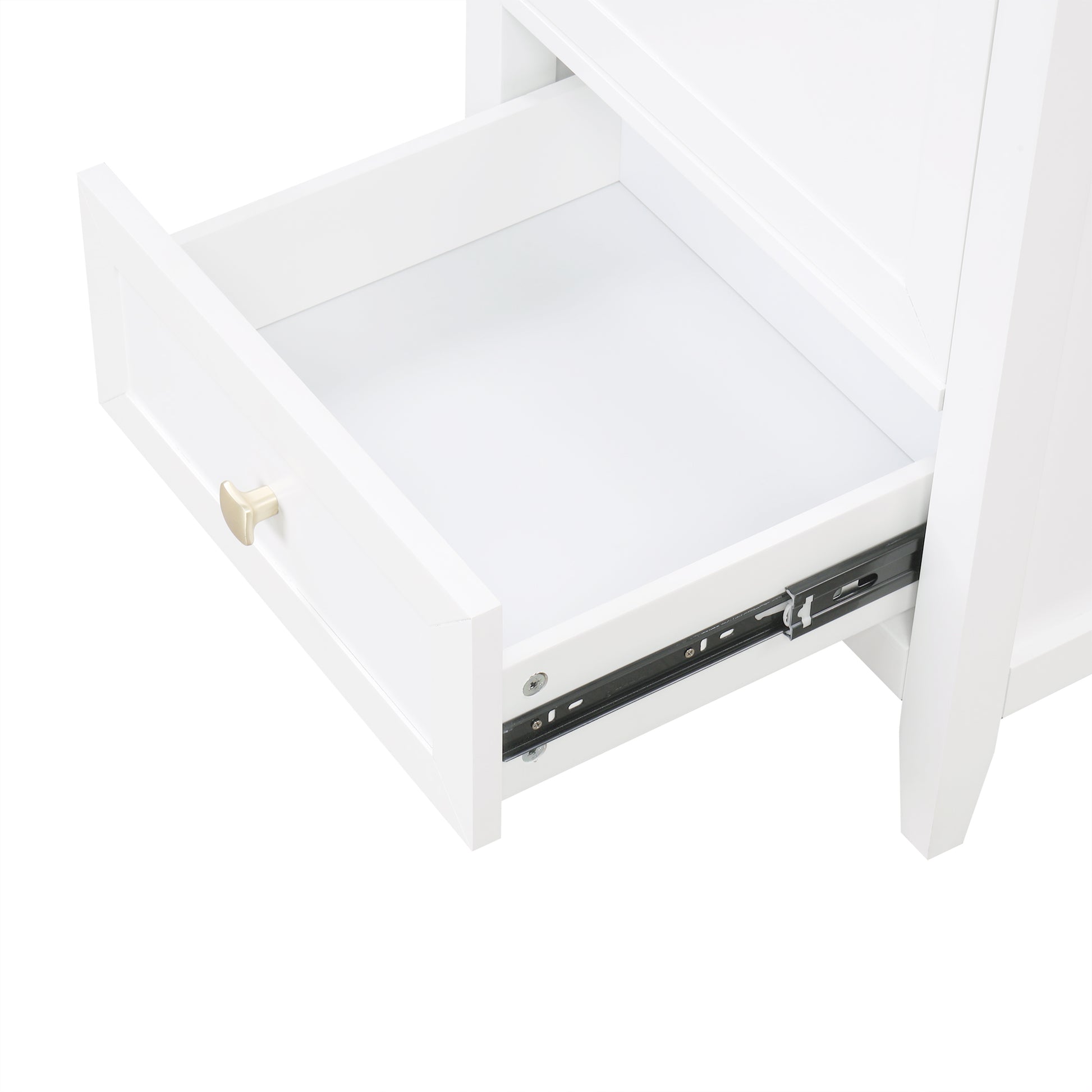 20" Bathroom Vanity With Sink, Bathroom Cabinet With Soft Closing Door, Storage Rack And A Drawer, White White Mdf