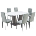 Modern Dining Table Set For 6, 7 Piece Dining Set, 63