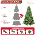 9Ft Artificial Christmas Tree With 3509 Pe&Pvc Mixed Branch Tips, Unlit Hinged Premium Spruce Fake Xmas Trees, Hinged Branch & Foldable Base, Green Green Polyethylene