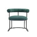 Coolmore Boucle Dining Chairs Set Of 2, Mid Century Modern Curved Backrest Chair, Round Upholstered Kitchen Chairs Emerald Boucle Emerald Foam Mdf Metal