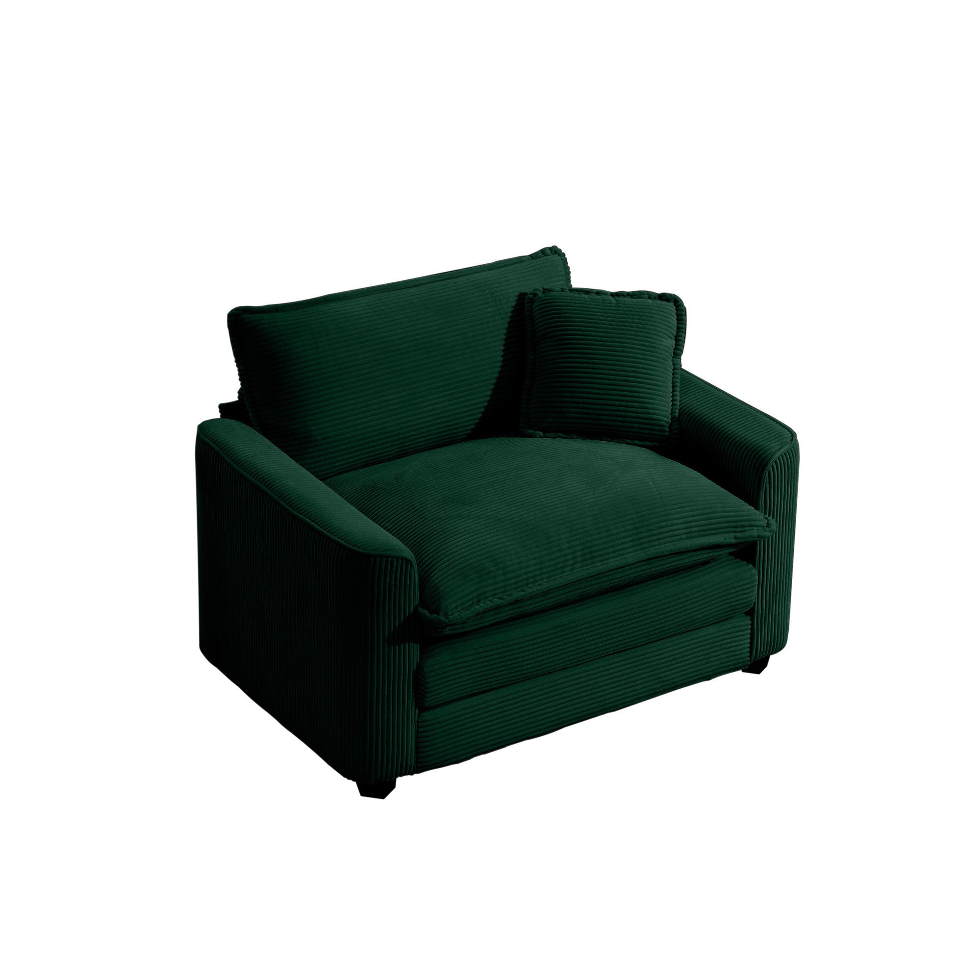 Green Corduroy Fabric, Comfortable Single Chair Deep Seat Sofa With One Pillow, Suitable For Living Room And Bedroom, Club Multiple Occasions Green Corduroy 1 Seat