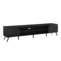 Contemporary 2 Door Minimalist Tv Stand For Tvs Up To 90 Inches Black Black 90 Inches Or Larger Mdf Mdf