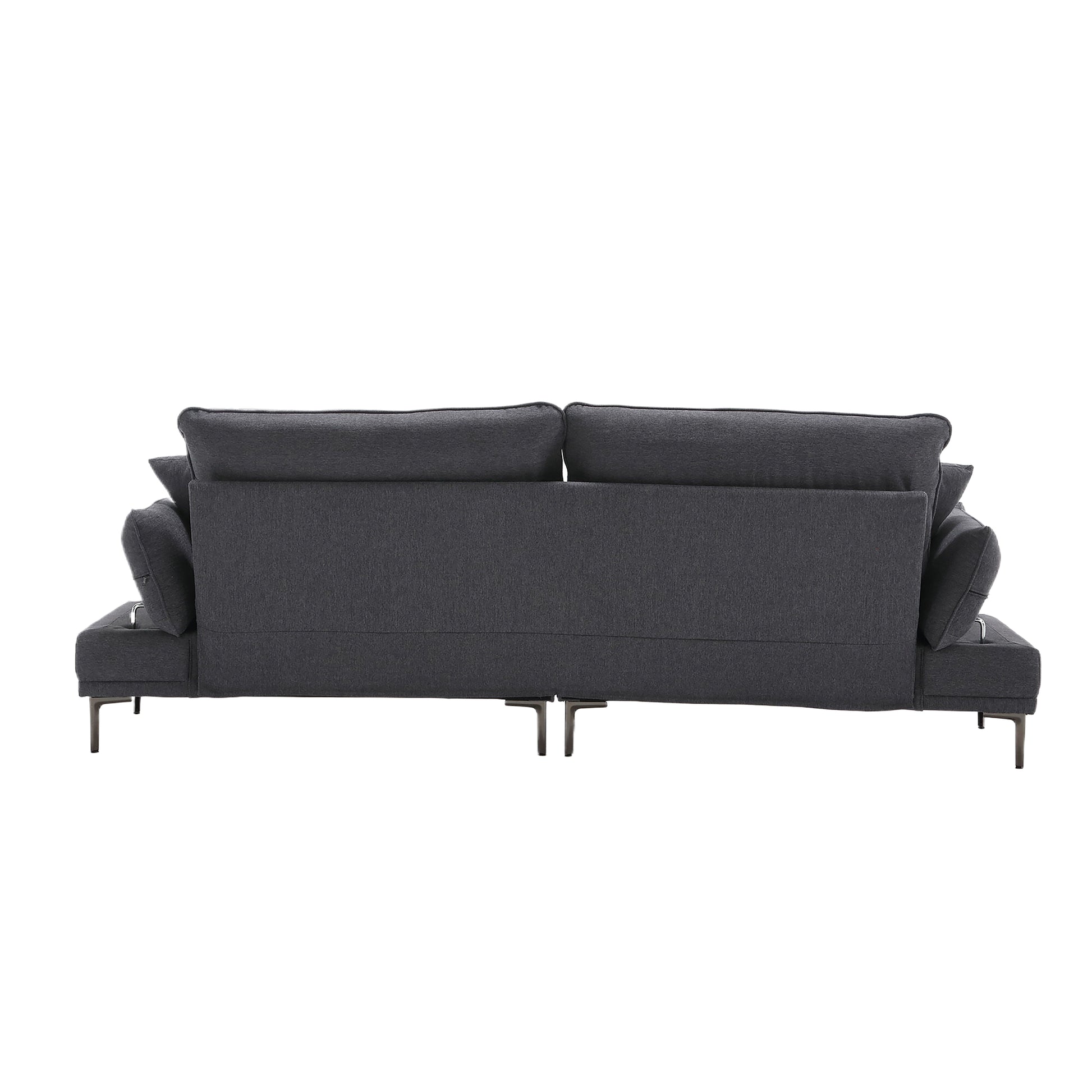 United Linen Sofaaccent Sofa Seat Sofa With Metal Feet Dark Gray Linen 3 Seat