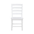 Contemporary White Finish Side Chairs Set Of 2 Dining Wooden Kitchen Dining Furniture Casual Style White Dining Room Casual,Farmhouse Side Chair Wood