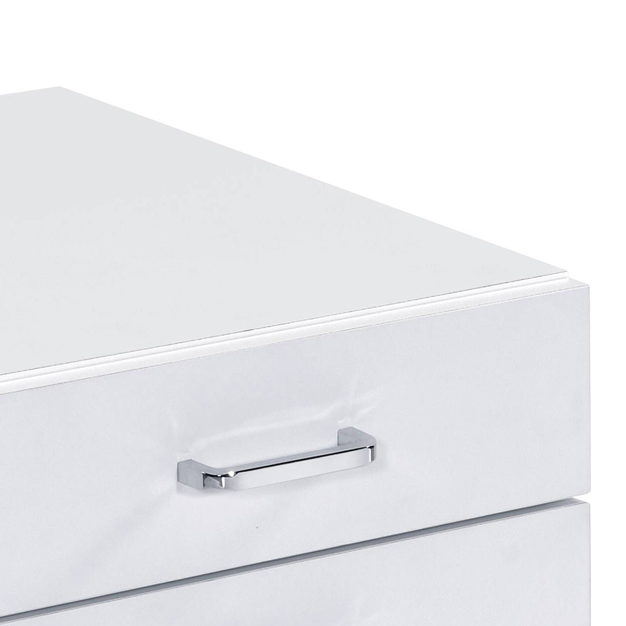 White And Chrome 3 Drawer Rectangular File Cabinet Filing Cabinets 3 4 Drawers White Office Drawers Included Modern Wood Metal