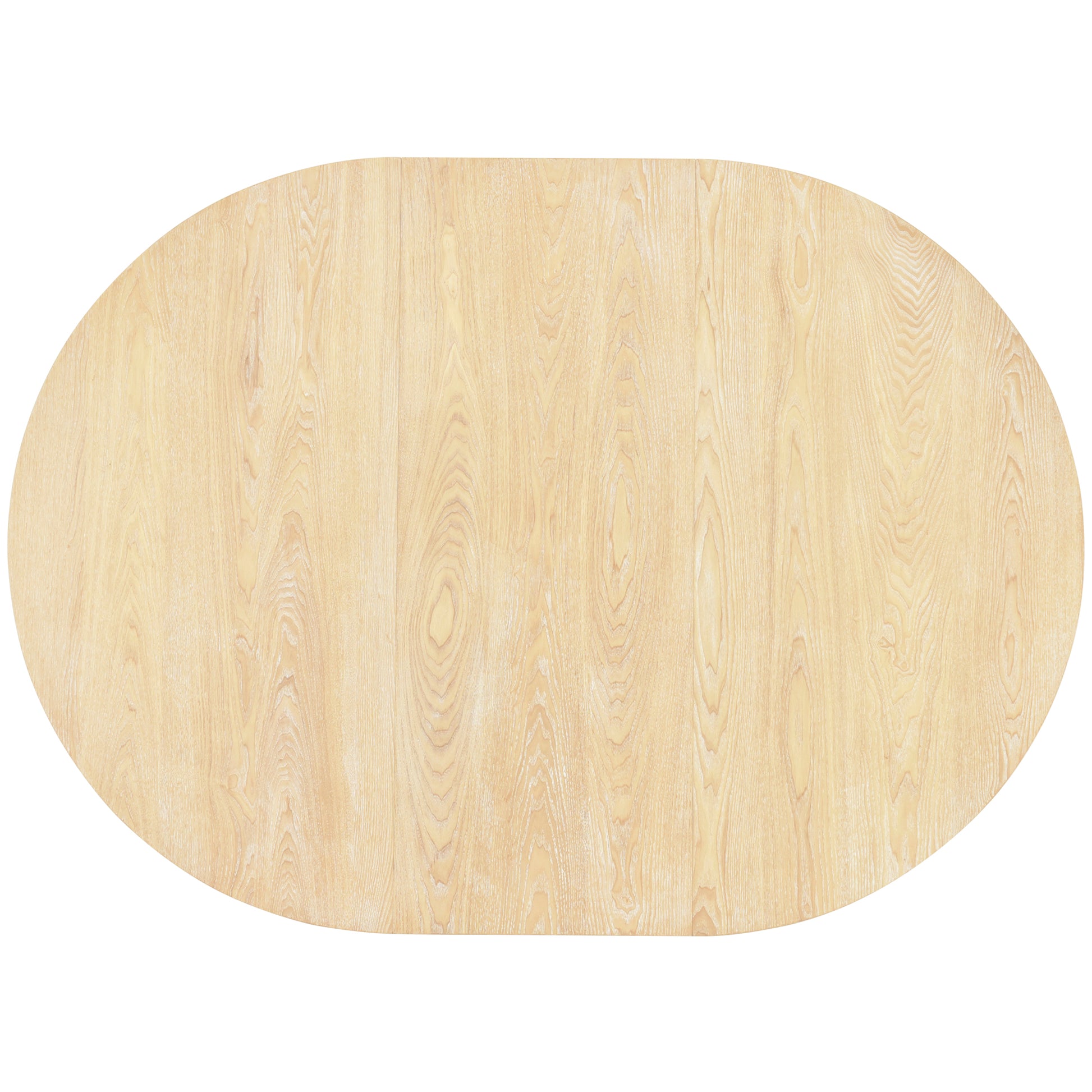 5 Piece Rustic Round Pedestal Extendable Dining Table Set With 15.7" Removable Leaf And Simple Dining Chirs For Small Places, Natural Wood Dining Room Extendable Rubberwood Oval Dining Table With Chair Wood Wood Natural Seats 4 Removable Leaf Farmhouse