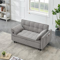 54.30 Inch Double Two Seat Casual Sofa With Pull Out Bed, Living Room Furniture, Light Grey Gray Corduroy 2 Seat