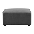 Grey Ottoman With Tight Seat Grey Wood Primary Living Space Solid Grey Pine Rectangle Wood Fabric