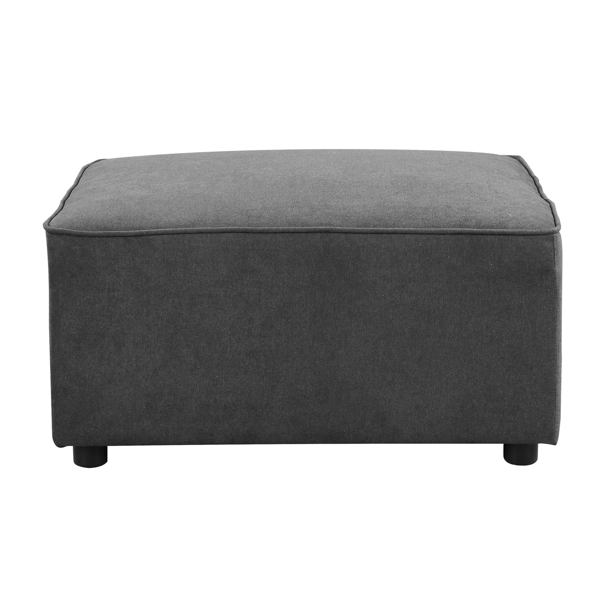 Grey Ottoman With Tight Seat Grey Wood Primary Living Space Solid Grey Pine Rectangle Wood Fabric