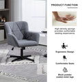 Modern Velvet Desk Chair Swirl Office Chair No Wheels Comfy Computer Task Chair Metal Legs Upholstered Accent Arm Chair For Living Room Bedroom Small Spaces Home Office, Grey Grey Bedroom Foam Velvet