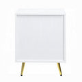 White High Gloss 2 Drawer Nightstand White 2 Drawers Bedroom Drawers White Wood Metal