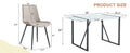 Table And Chair Set.A Modern Minimalist White Marble Veined Mdf Dining Table With Metal Frame.Paried With 6 Chairs With Pu Cushions And Black Metal Legs. Light Gray,White Seats 6 Mdf Metal