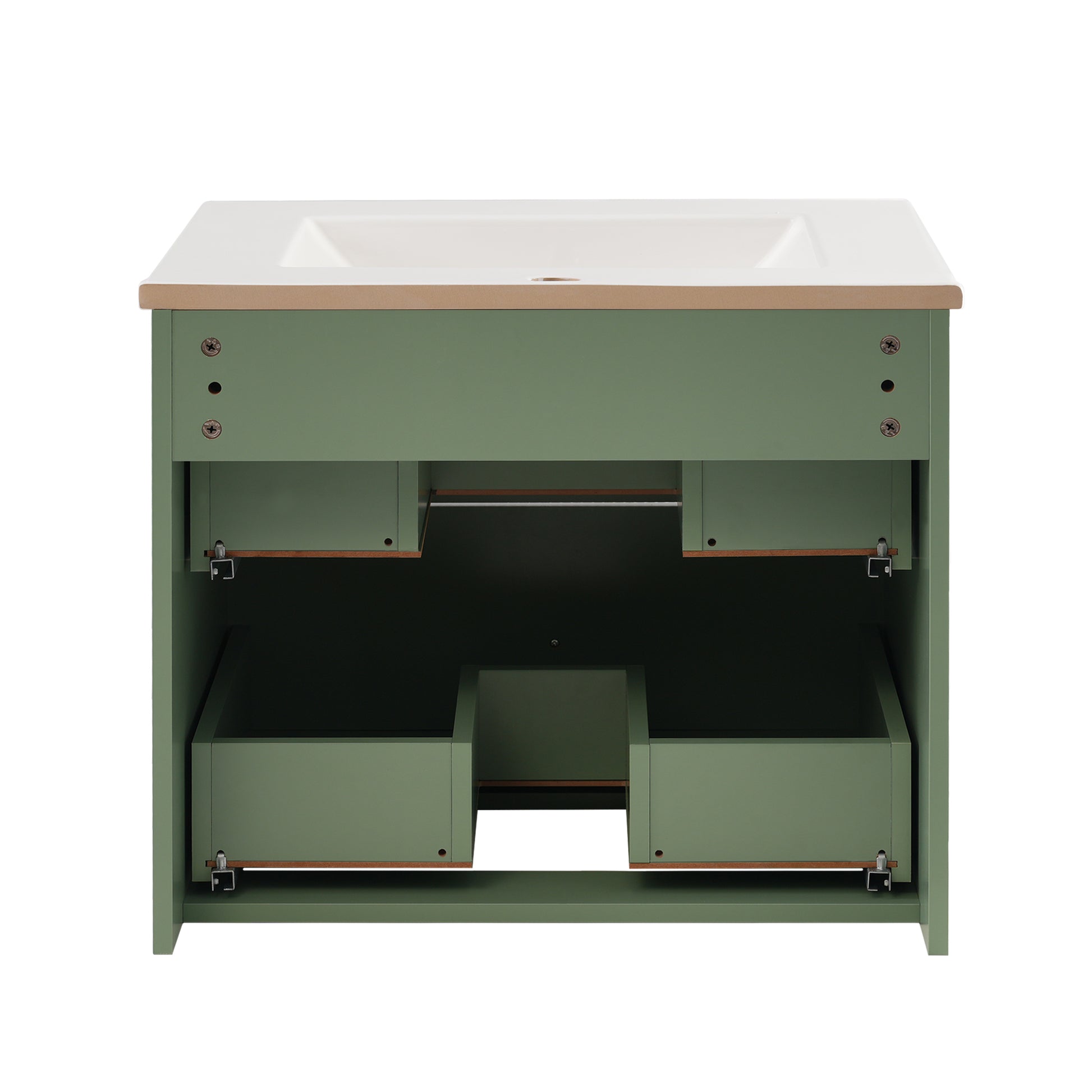 24 Inch Wall Mounted Bathroom Vanity With 2 Drawers Ideal For Small Bathrooms Green Bathroom Mdf