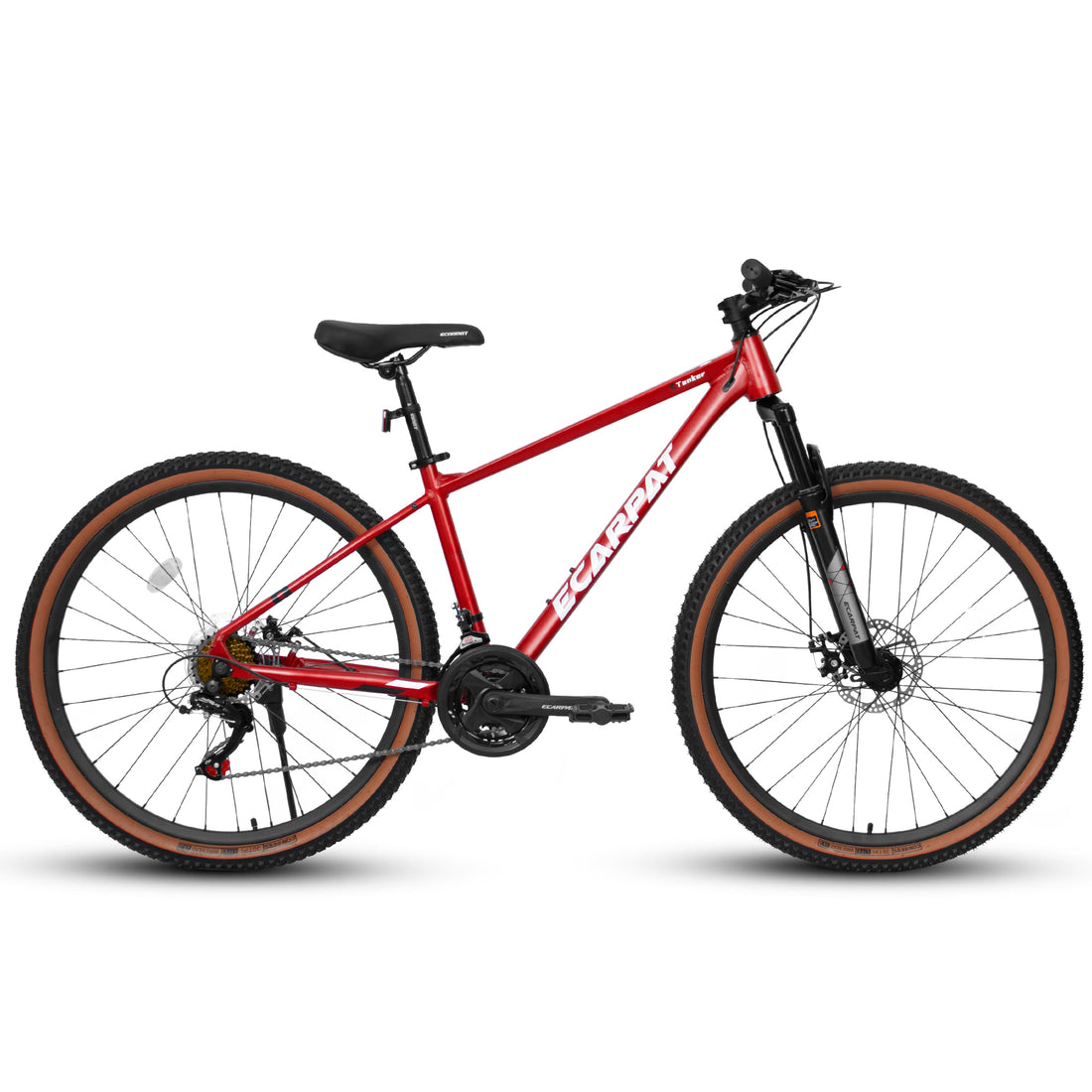 A27312 Mountain Bike 27.5 Inch Wheels, 21 Speed Mens Womens Trail Commuter City Mountain Bike, Aluminium Frame Disc Brakes Thumb Shifter Front Fork Bicycles Cycling Red Without Durable Garden & Outdoor Classic Multifunctional Polyurethane Foam Aluminum