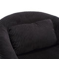 Coolmore Living Room Accent Barrel Chair, Century Modern Style Decorative Chair, Armchair For Living Room With Thick Cushions And Pillows, Comfy Single Sofa Chair, Chair With Wooden Legs,Black Black Corduroy