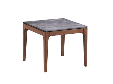 Bevis End Table, Engineered Stone & Walnut Finish Lv02646 Walnut Wood