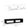 Yankton Floating Tv Stand With Spacious Shelves And Cable Management Black Primary Living Space 40 49 Inches Contemporary Pine Particle Board Engineered Wood