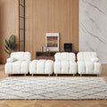 A 90.60 Inch Technology Cloth Beige Sofa, Waterproof, Stain And Cat Scratch Resistant, Can Comfortably Sit In The Apartment Bedroom Without Taking Up Space. White Polyester Blend 4 Seat
