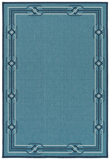 Casual, Traditional, Transitional, Geometric, Nautical, Coastal, Novelty, Textured Loop Pile 2'5" X 3'9" Rectangle Throw Rug Light Blue Polypropylene