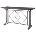 Salvaged Brown And Black Trestle Base Counter Height Table Brown Black Primary Living Space Traditional Rectangular Wood Metal Sled