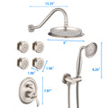 Brushed Nickel Shower System With Handheld And 4 Body Sprays Brushed Nickel Brass