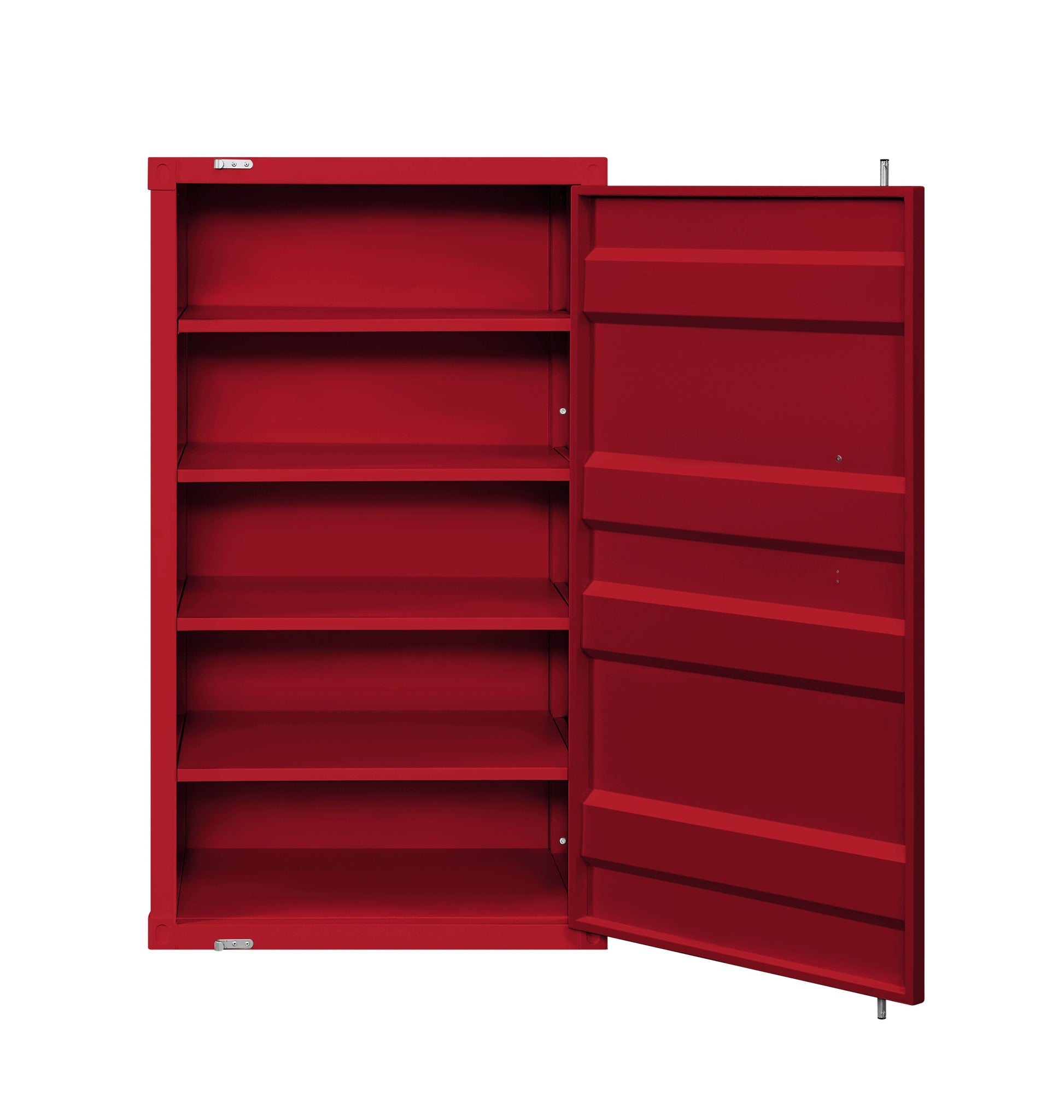 Red 1 Door Chest With Container Lock Red Bedroom Metal