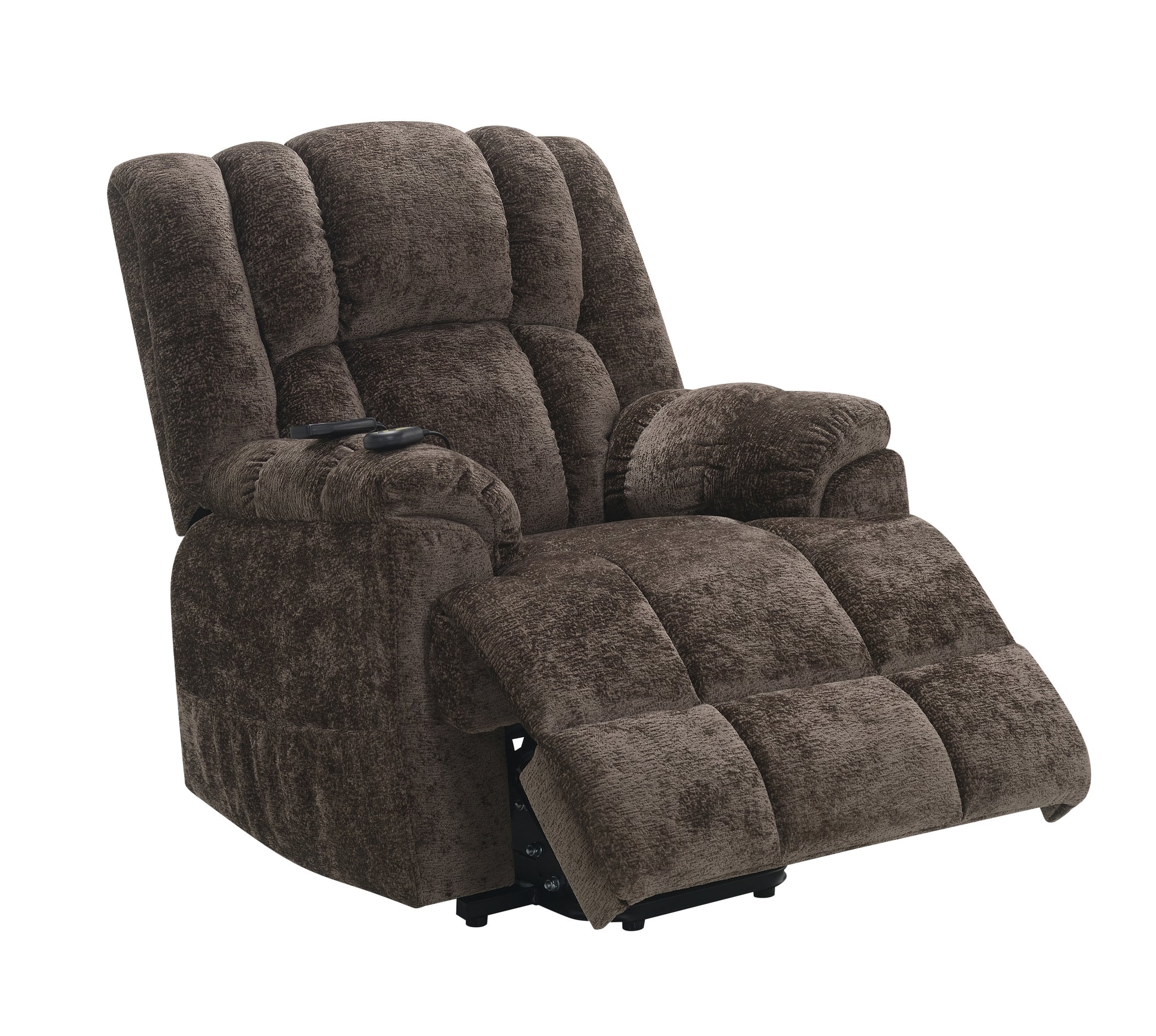 Pacay Power Recliner W Lift, Heating & Massage, Brown Velvet Lv02998 Brown Upholstered