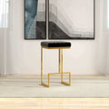 Joel Mid Century Modern Luxury Upholstered Stool Black Velvet