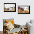 2 Piece Vignette Washday And Granddad'S Old Truck Black Framed Wall Art For Living Room, Bedroom Wall Art Print For Home Decor By Billy Jacobs Multicolor Wood Paper