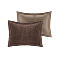 7 Piece Micro Corduroy Comforter Set Brown King Brown Polyester