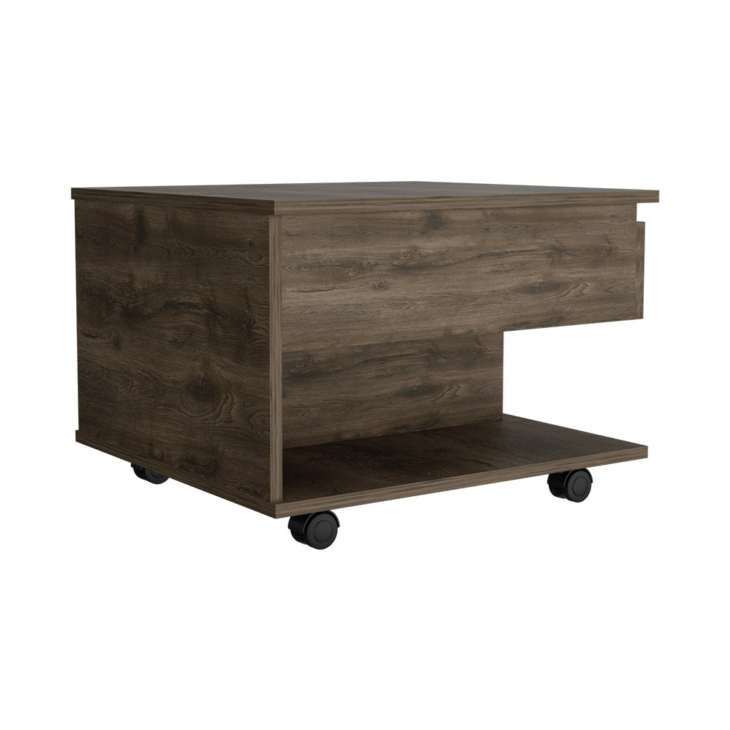 Portland Lift Top Coffee Table Brown Primary Living Space Modern Freestanding Rectangular Coffee & End Tables Rectangular Mdf Engineered Wood