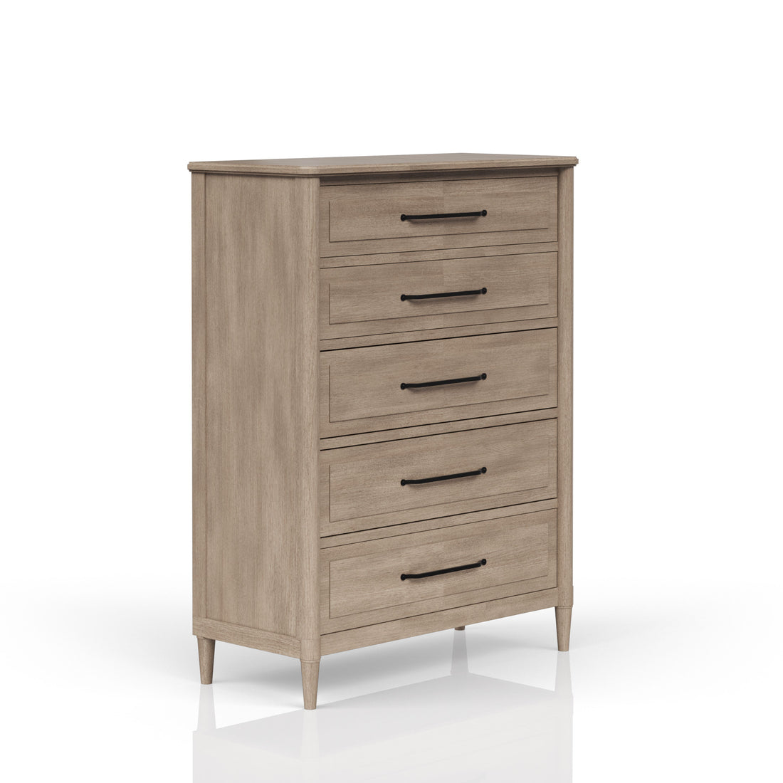 5 Drawer Chest Sand Finish Sand Solid Wood Mdf