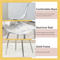 Table And Chair Set.Modern Luxurious Transparent Tempered Glass Dining Table Set With Transparent Pp Chairs.8 Transparent High Quality Pp Dining Chairs With Silver Legs. Transparent Seats 8 Glass