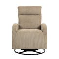 Jiada Upholstered Swivel Glider.Flannel Fabric.Rocking Chair For Nursery In Light Brown.Modern Style One Left Bag Light Brown Primary Living Space Foam Fabric Metal