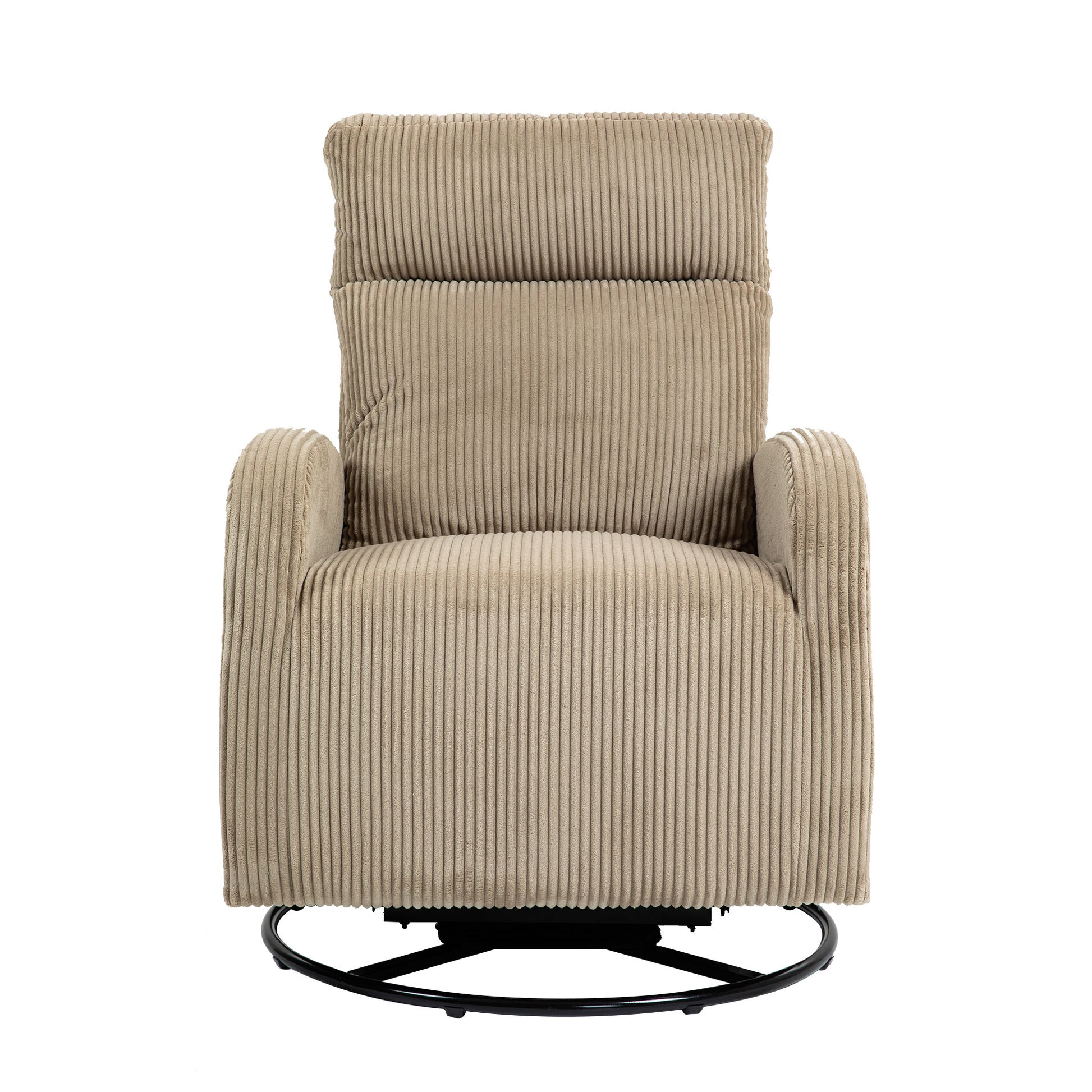 Jiada Upholstered Swivel Glider.Flannel Fabric.Rocking Chair For Nursery In Light Brown.Modern Style One Left Bag Light Brown Primary Living Space Foam Fabric Metal