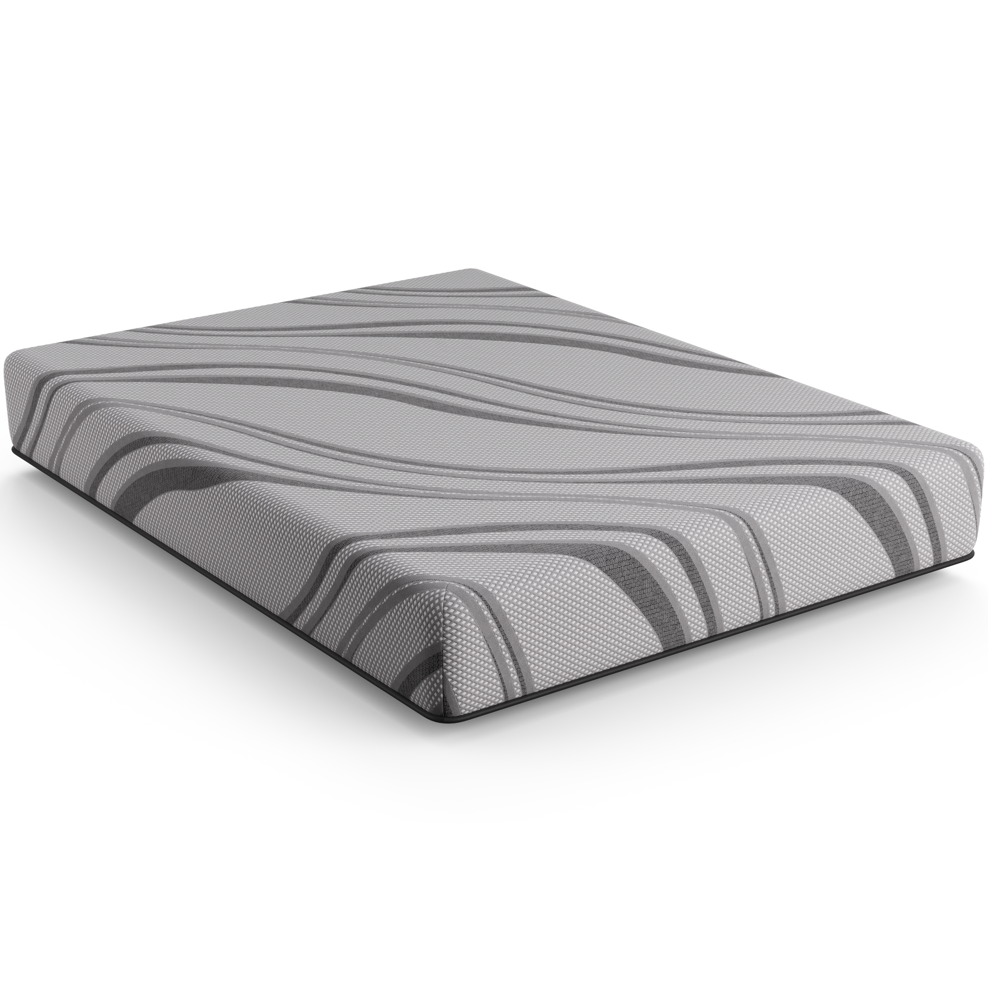 Bib: Nl 10" Pro Gel Foam Medium Cal King Gray Memory Foam Fabric California King