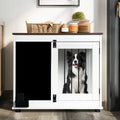 Doodle Dog Cage,Kennel With 2 Doors, Dog Crate Interior Furniture, Heavy Duty Wooden Dog Cage For Medium And Small Dogs, White White Vintage Particle Board